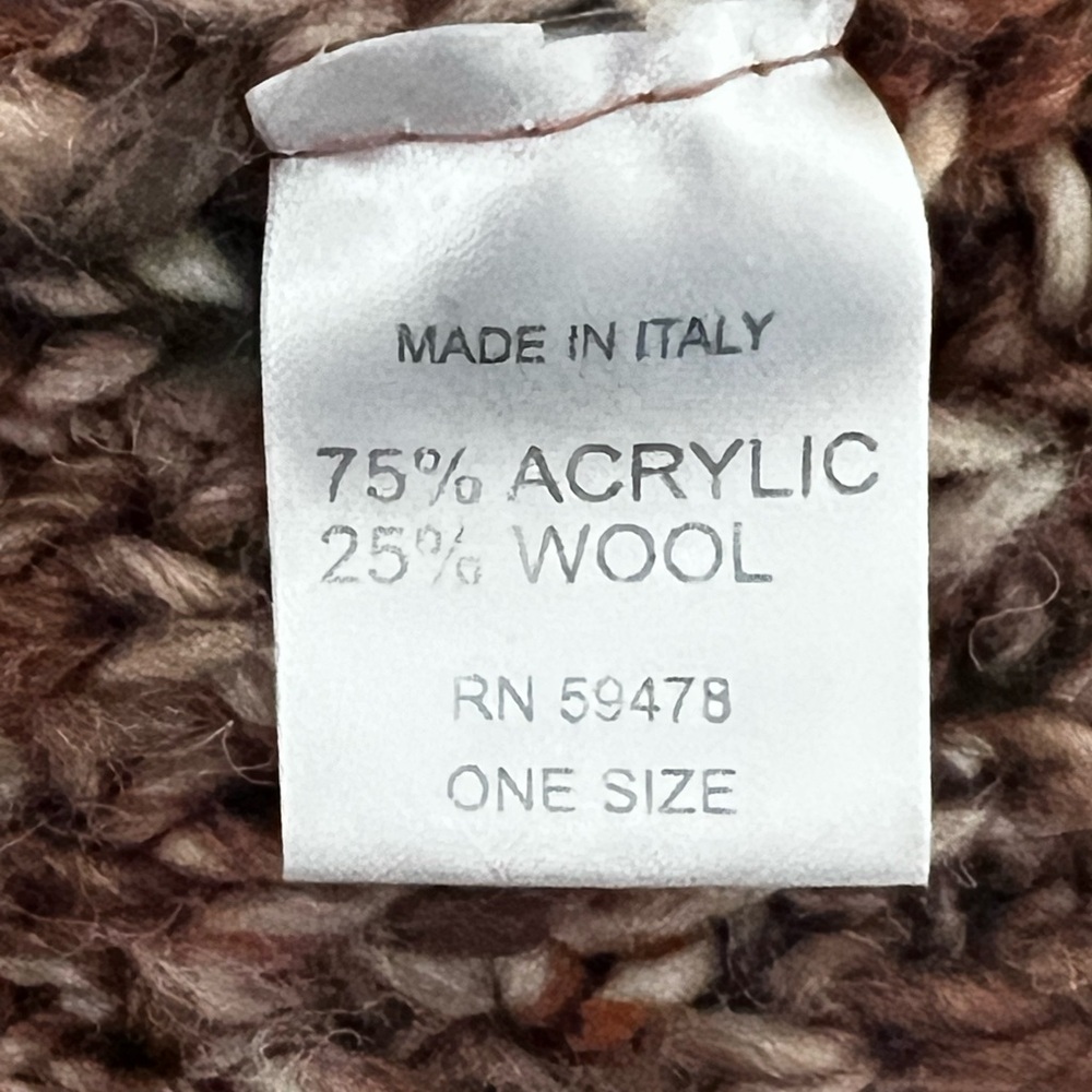 Elsamanda Wool Blend Chunky Knit Multicolor Cape Cardigan | Size OS | Italy - Picture 5 of 5